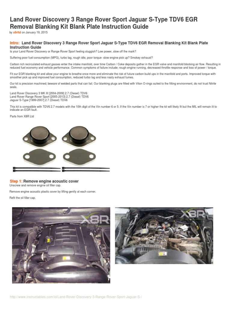 Fitting The Bell Auto Services TDV6 EGR Blanking Kit To A MY06 TDV6