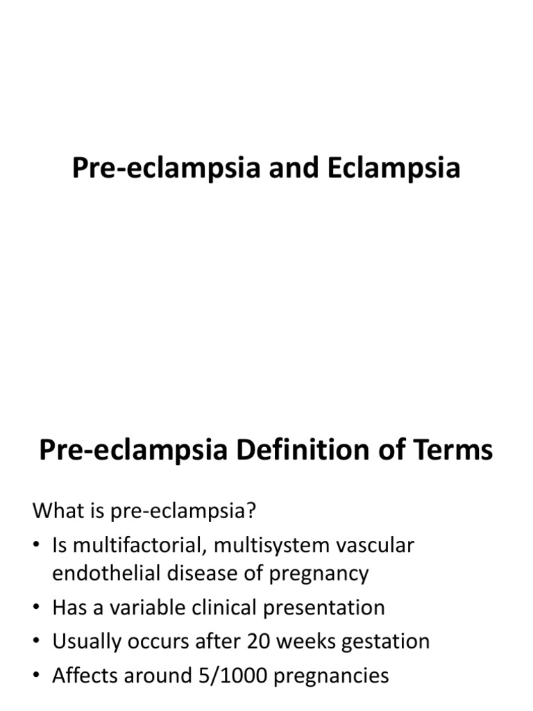 PreEclampsia and Eclampsia PDF Hypertension Clinical Medicine
