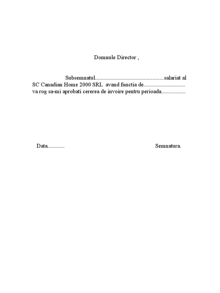 Cerere Invoire Salariat | PDF