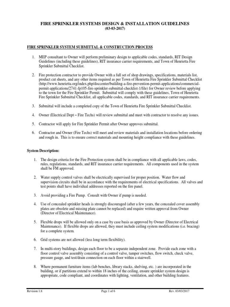 2017 03 Mar 03 Fire Sprinkler Systems Design - 03-03-2017 | PDF | Fire ...