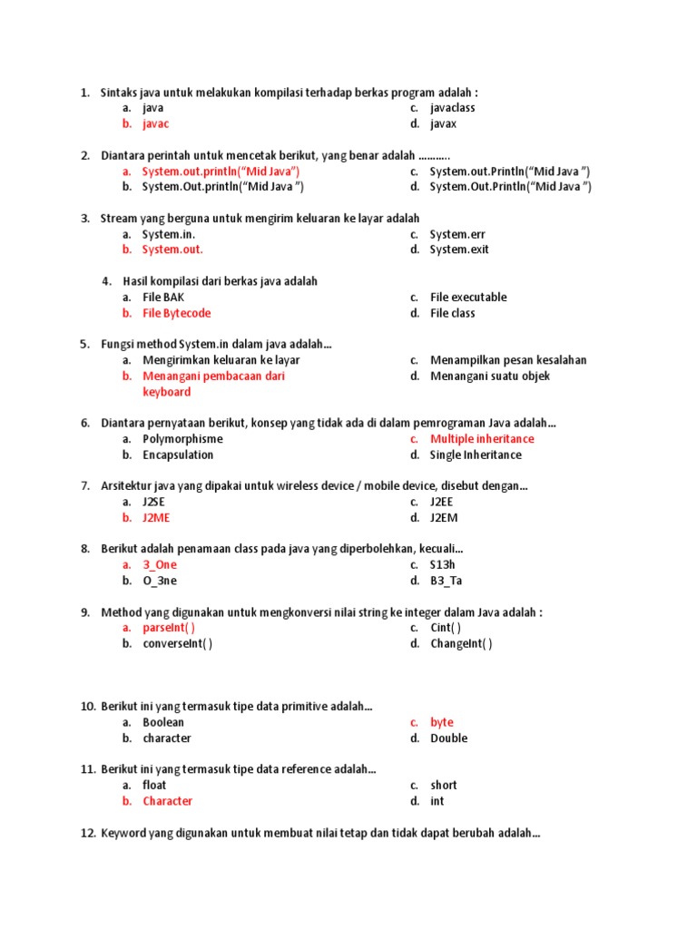 Konsep Dasar Pemrograman Java | PDF