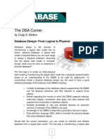 Database Design - From Logical to Physical
