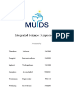 Integrated Science: Response Plan: Presented by