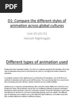 D1: Compare The Different Styles of Animation Across Global Cultures