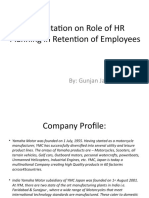 Presentation On Role of HR Planning in Retention of Employees