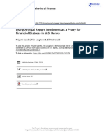 Using Annual Report Sentiment As A Proxy For Financial Distress in U.S. Banks