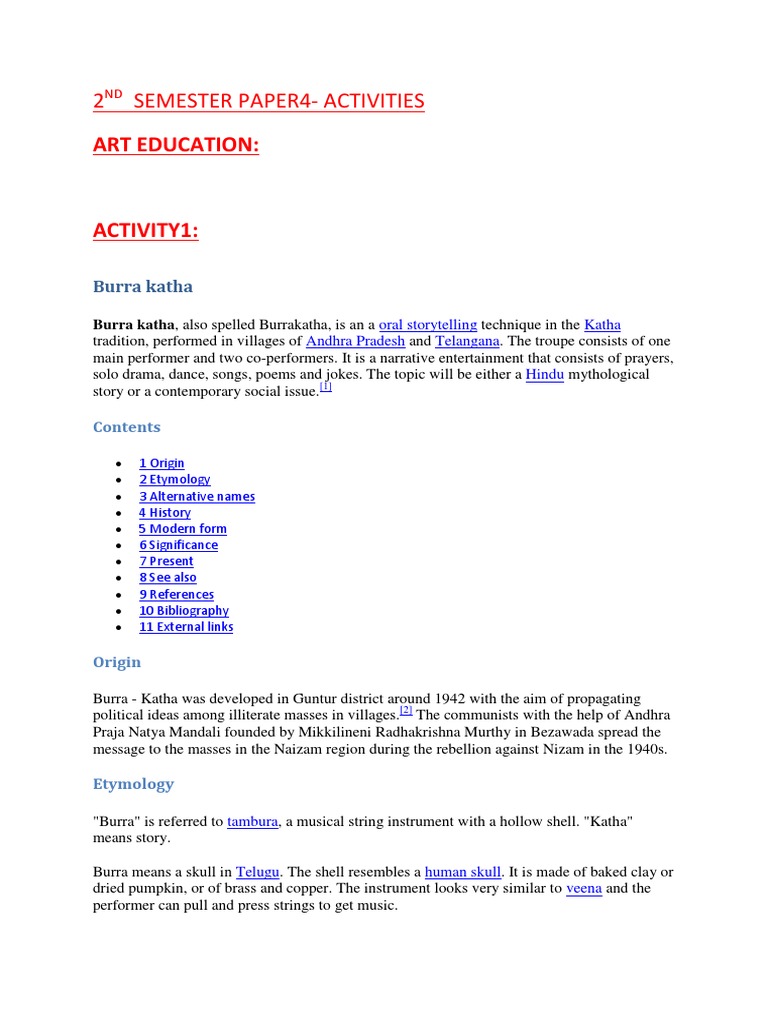 Art Education Activities PDF