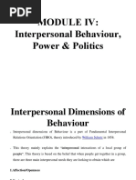 Interpersonal Behaviour, Power & Politics