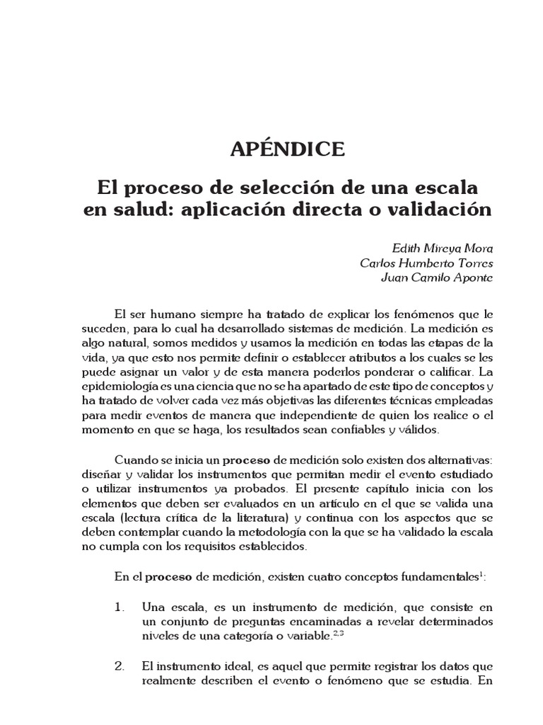 Escalas Pdf Pdf Validez Estadísticas Medición