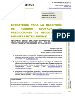 Estrategía para La Recepción de Pedidos Apoyada en Predicciones de Negocio Con Business Intelligence PDF