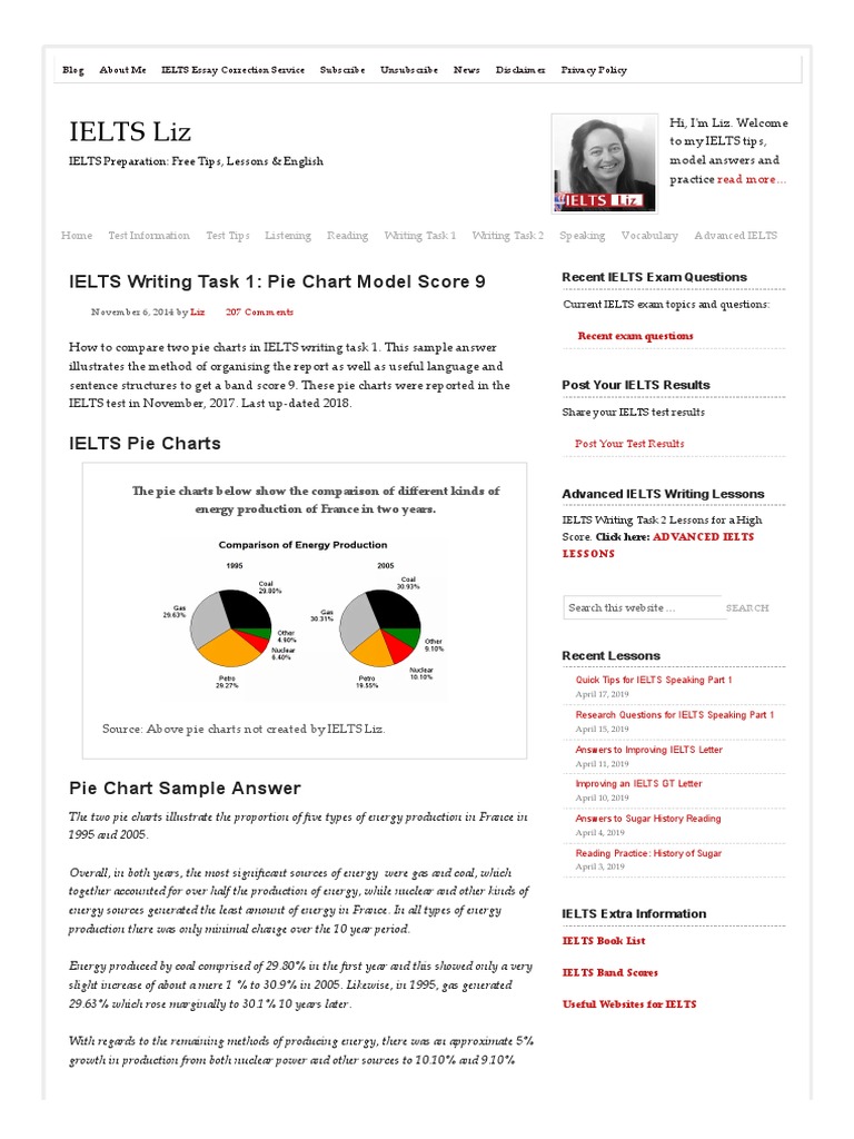 IELTS Writing Task 1 - Pie Chart Model Score 9 | PDF | International ...
