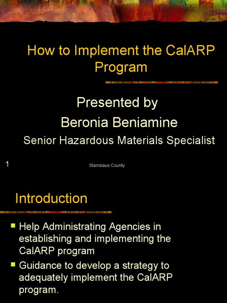 CalARP Program Guide for Agencies | PDF | Safety