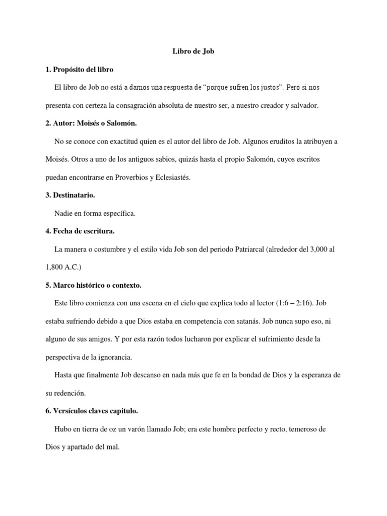 El Sufrimiento y la Fe en Job | PDF | Libro de trabajo | Contenido bíblico