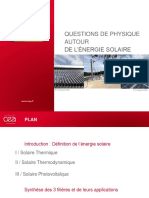Questions de Physique Autour de L'énergie Solaire PDF