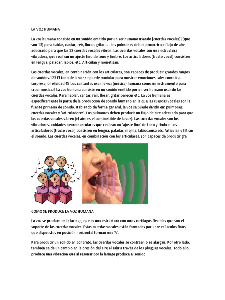 La Voz Humana | PDF | Voz humana | Música vocal