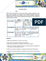 Learning Activity 1 Evidence: My Holiday Trip