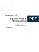 Lesson Square Root & Rational Equations
