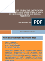 Experience of Conducting Participatory Monitoring for the Implementation of Laws on Environment, Water, and Mineral Resources