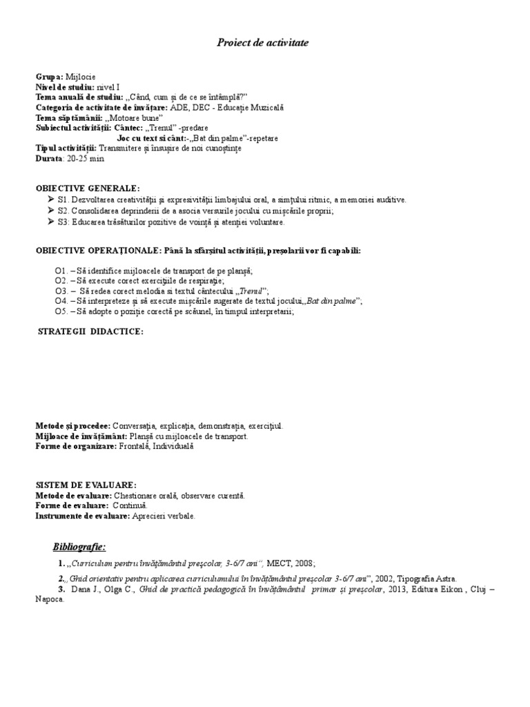 Proiect De Activitate