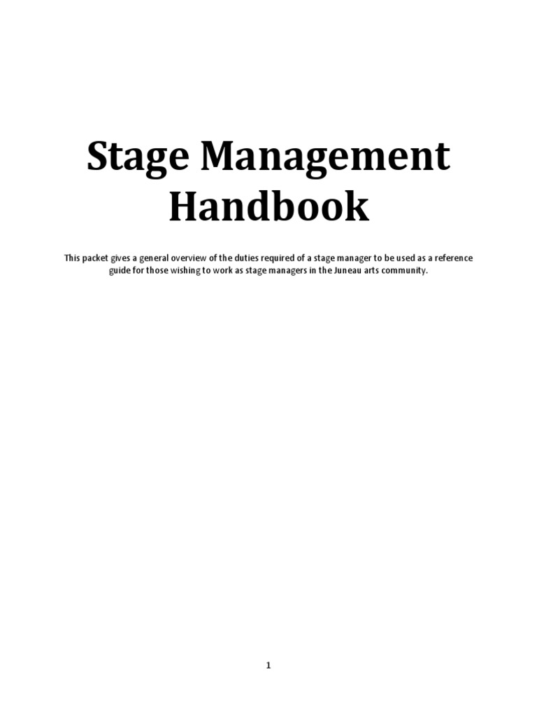 Stage Management Guide for Juneau | PDF | Theatre | Leisure