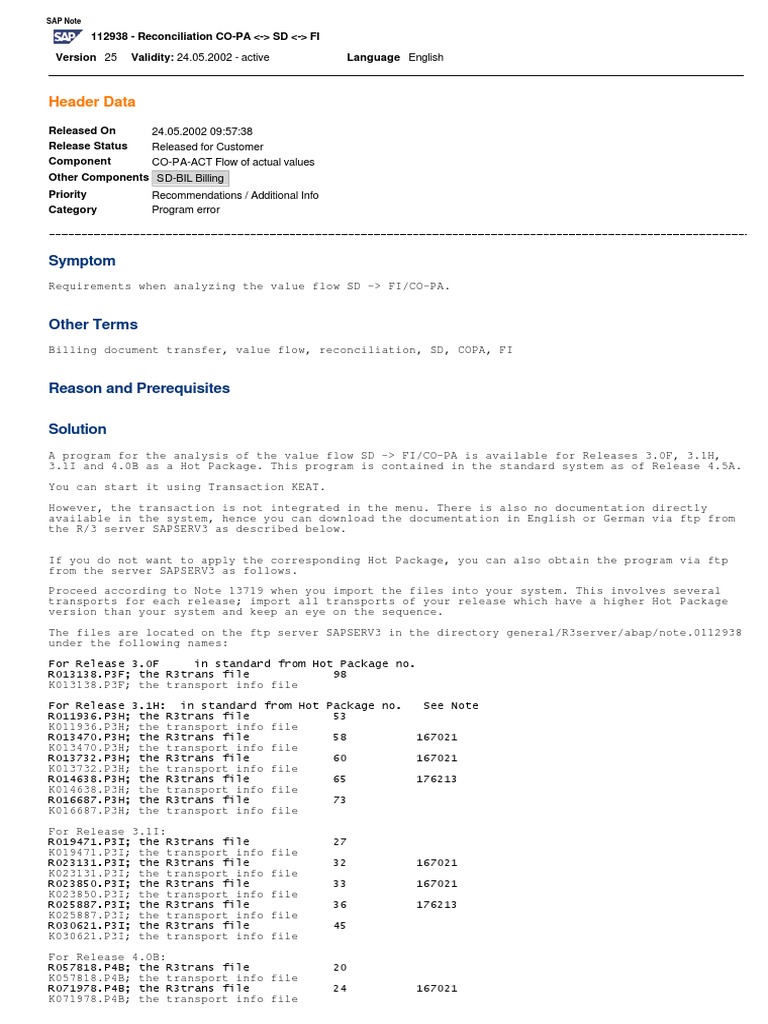 Value Flow Analysis: SD to FI/CO-PA | PDF | File Transfer Protocol | Html