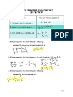 Math 4 Equations & Functions Unit Test Review