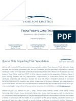 Texas Pacific Land Trust: Shareholder Presentation