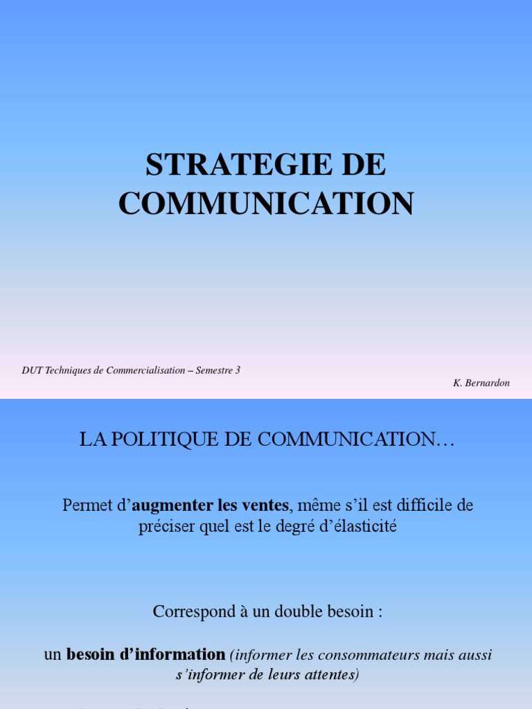 Strat gie De Communication Publicitaire PDF Publicit Promotion 