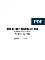 856 Ship Notice/Manifest: Version: 1.3 Final