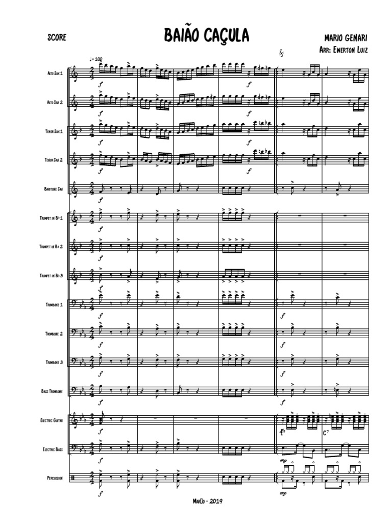 Baião Caçula Big Band Grade | PDF | Saxophone | European Musical ...