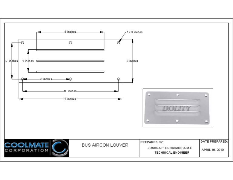 Bus Aircon Louver Dimensions Guide | PDF