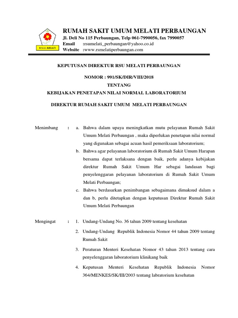 SK Penetapan Nilai Normal | PDF