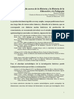 Historia de Las Ideas Pedagógicas en Venezuela - Bibiografia - Tema - I