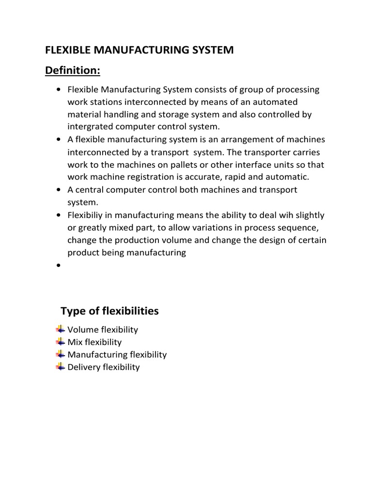 Overview of Flexible Manufacturing Systems | PDF | Numerical Control ...
