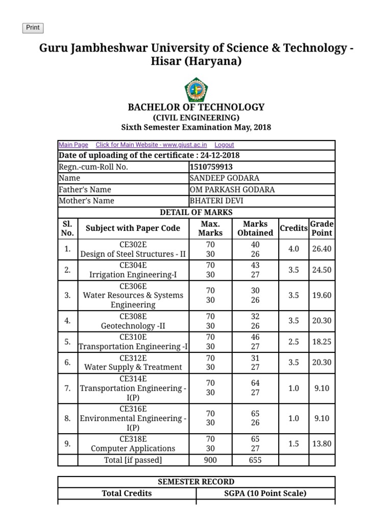 Regular Courses Results - Day Theme | PDF | Engineering