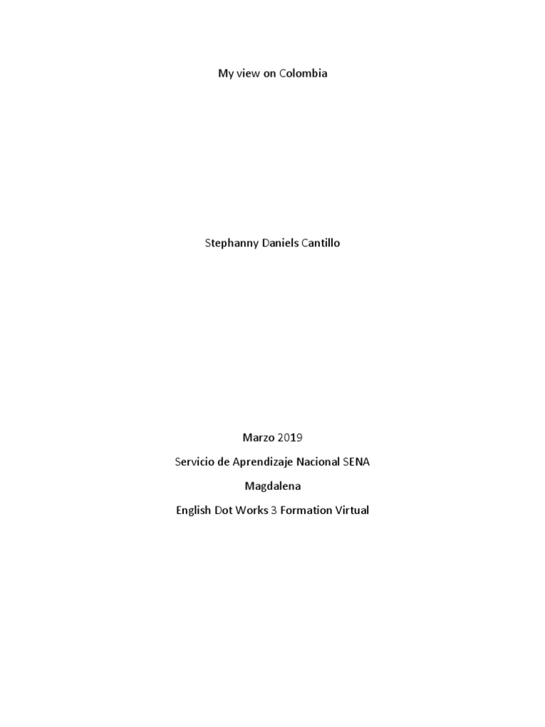 My View On Colombia | PDF | Social Science