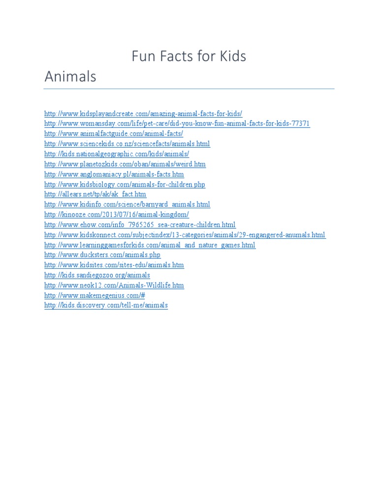 1001 FUN FACTS FOR KIDS PDF intelligence overview