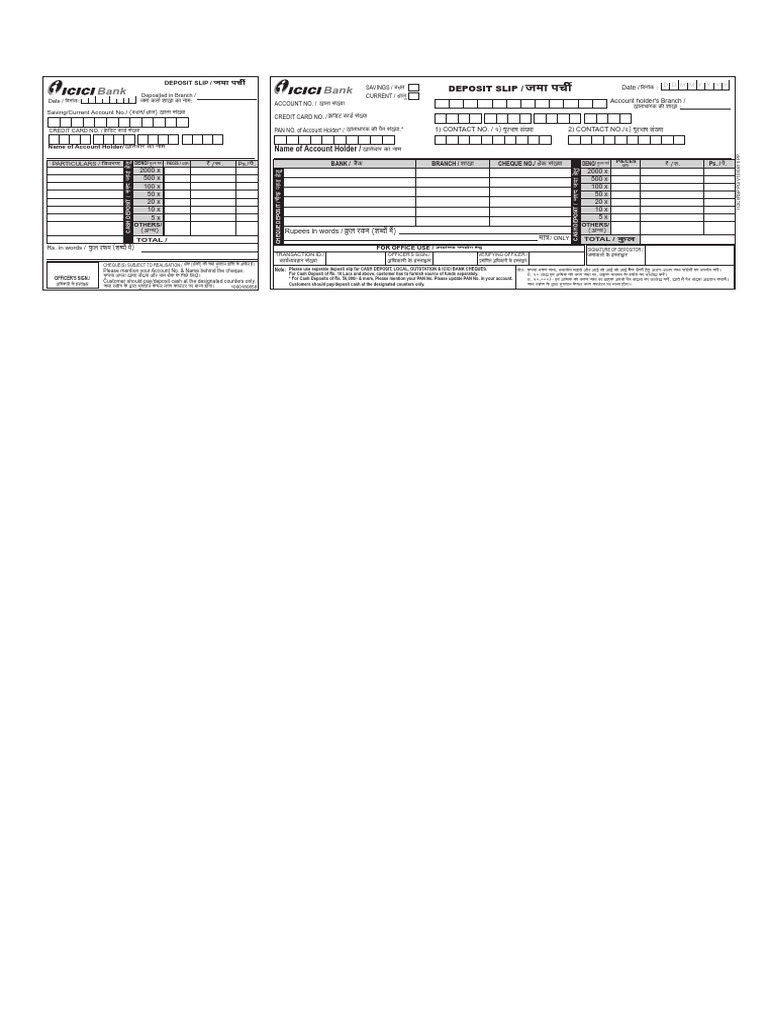 icici bank cash deposit slip in pdf format