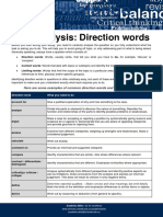 Task Analysis Direction Words
