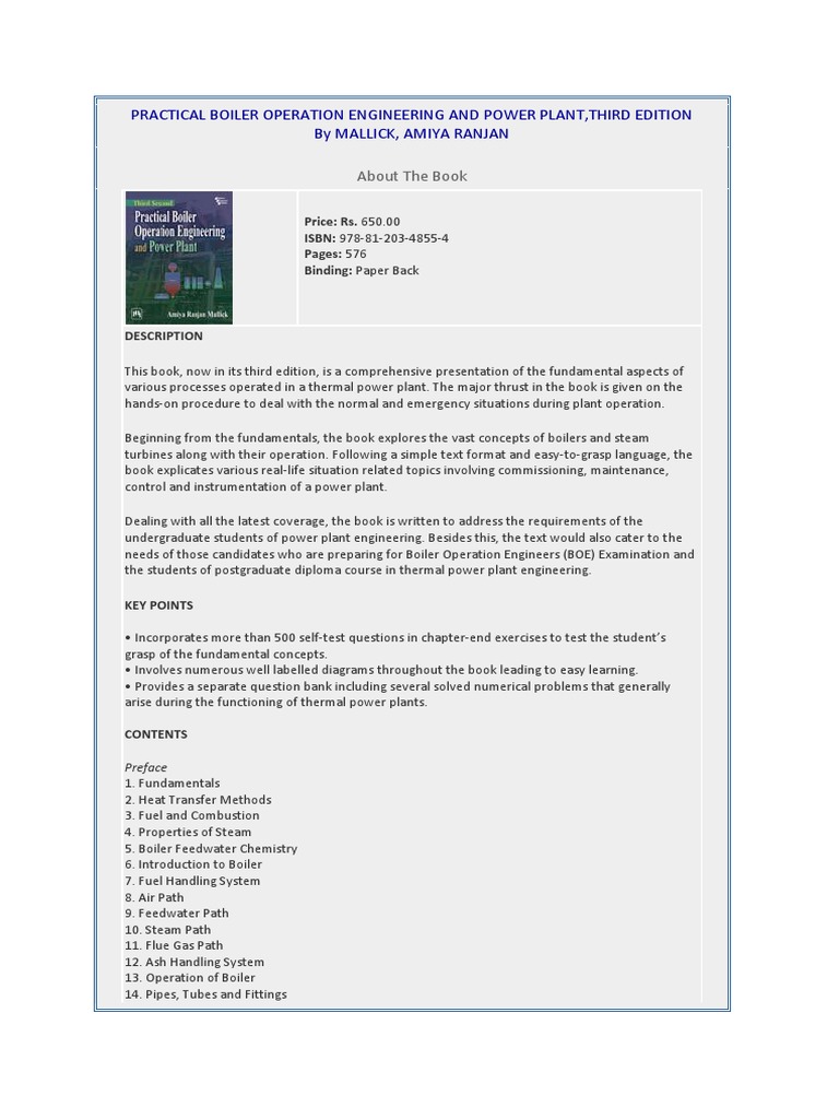 Ractical Boiler Operation Engineering and Power Plant | PDF | Boiler ...