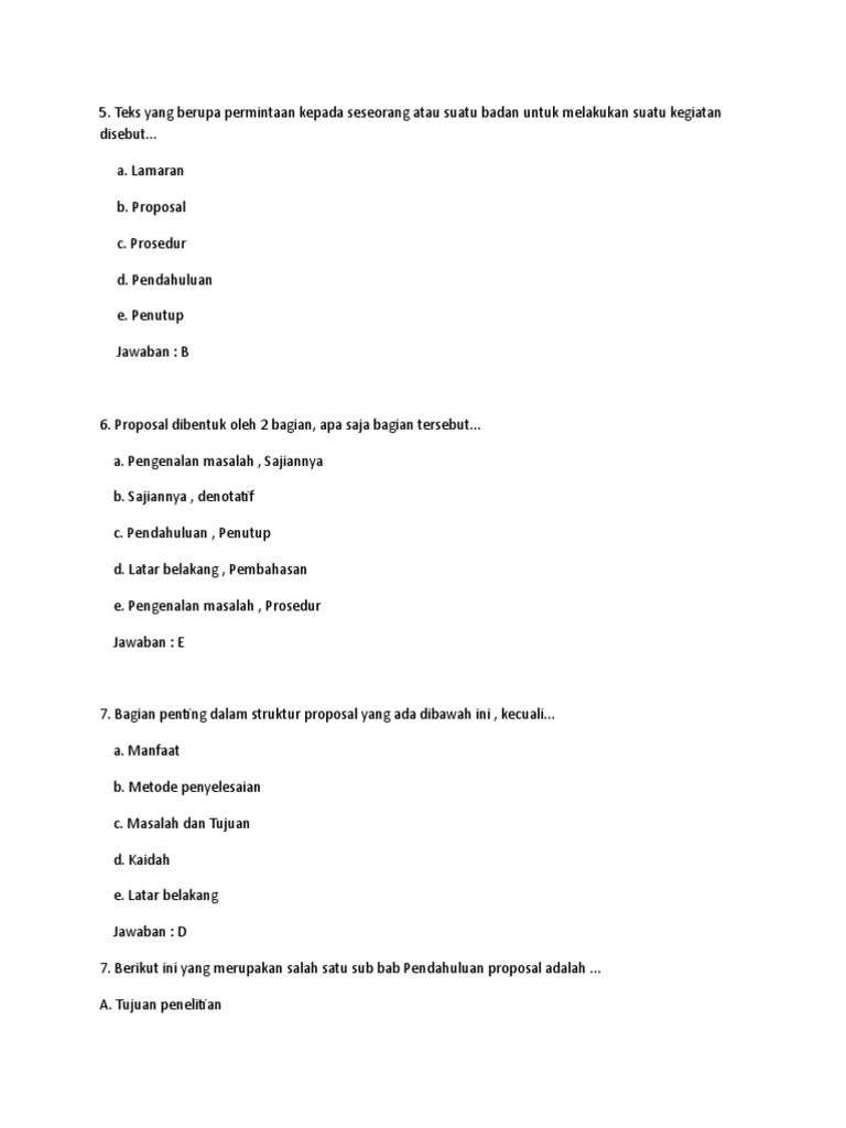 Soal Proposal