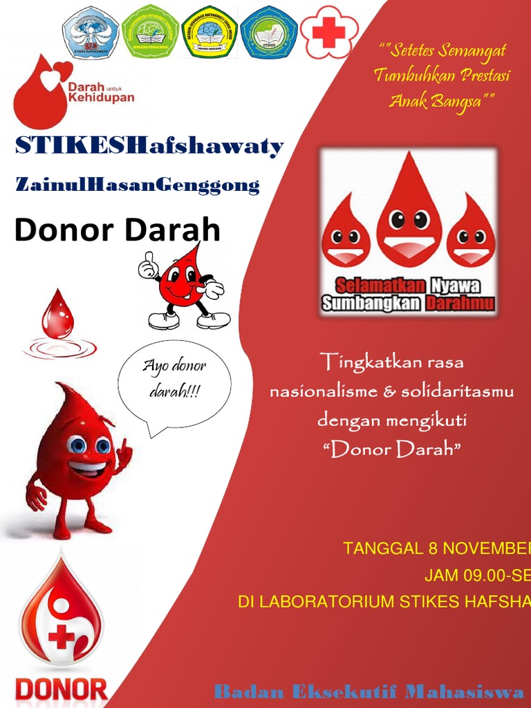 Pamflet Donor Darah / Penyumbang darah atau pendonor darah adalah proses pengambilan darah dari ...