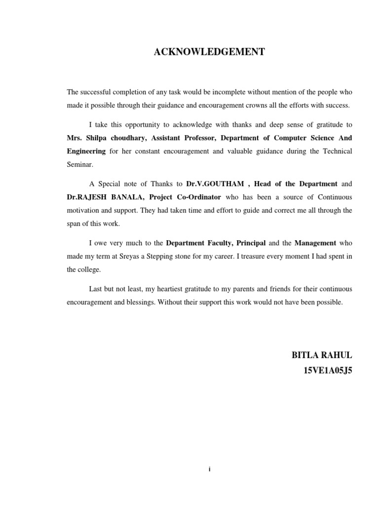Acknowledgement for 5 Pen Technology Seminar | PDF | Electronics ...