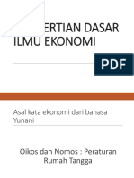 Pengertian Dasar Ilmu Ekonomi