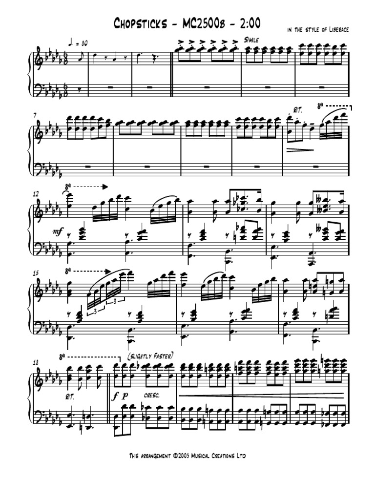 Chopsticks Liberace PDF PDF American Popular Music Music Of The