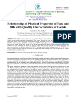 Relationship of Physical Properties of Fats and Oils With Quality Characteristics of Cookie