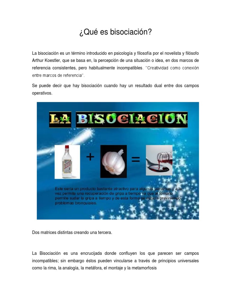 Definición de Bisociación en Creatividad | PDF | Ciencias sociales ...