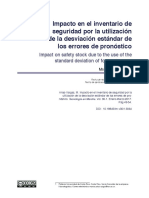 Impacto en El Inventario de Seguridad Por La Utilización de La Desviación Estándar de Los Errores de Pronóstico