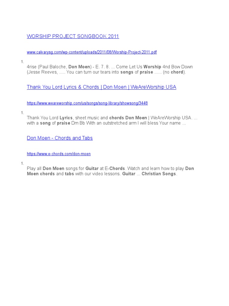 Worship Project Songbook 11