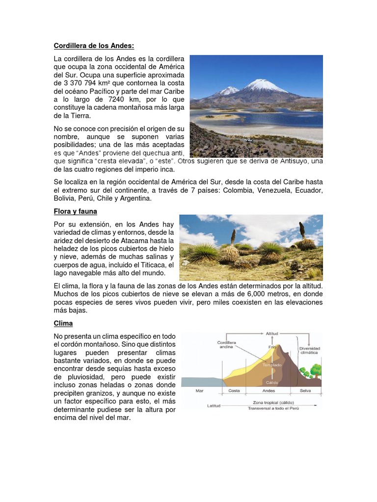 Clima en la Cordillera de los Andes | PDF | Andes | Clima
